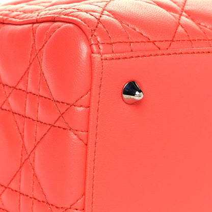 Christian Dior Lambskin Cannage Medium Lady Dior Coral 10 of 11