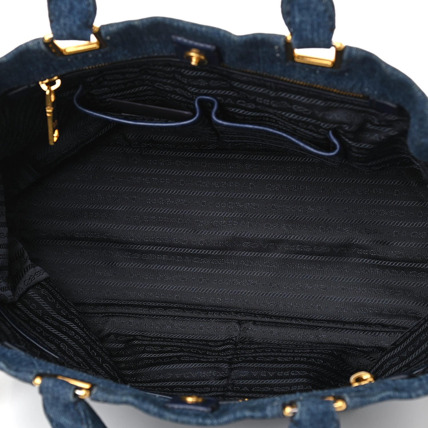 Prada Denim Large Logo Shopping Tote 5 of 11