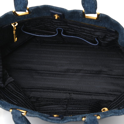 Prada Denim Large Logo Shopping Tote 5 of 11