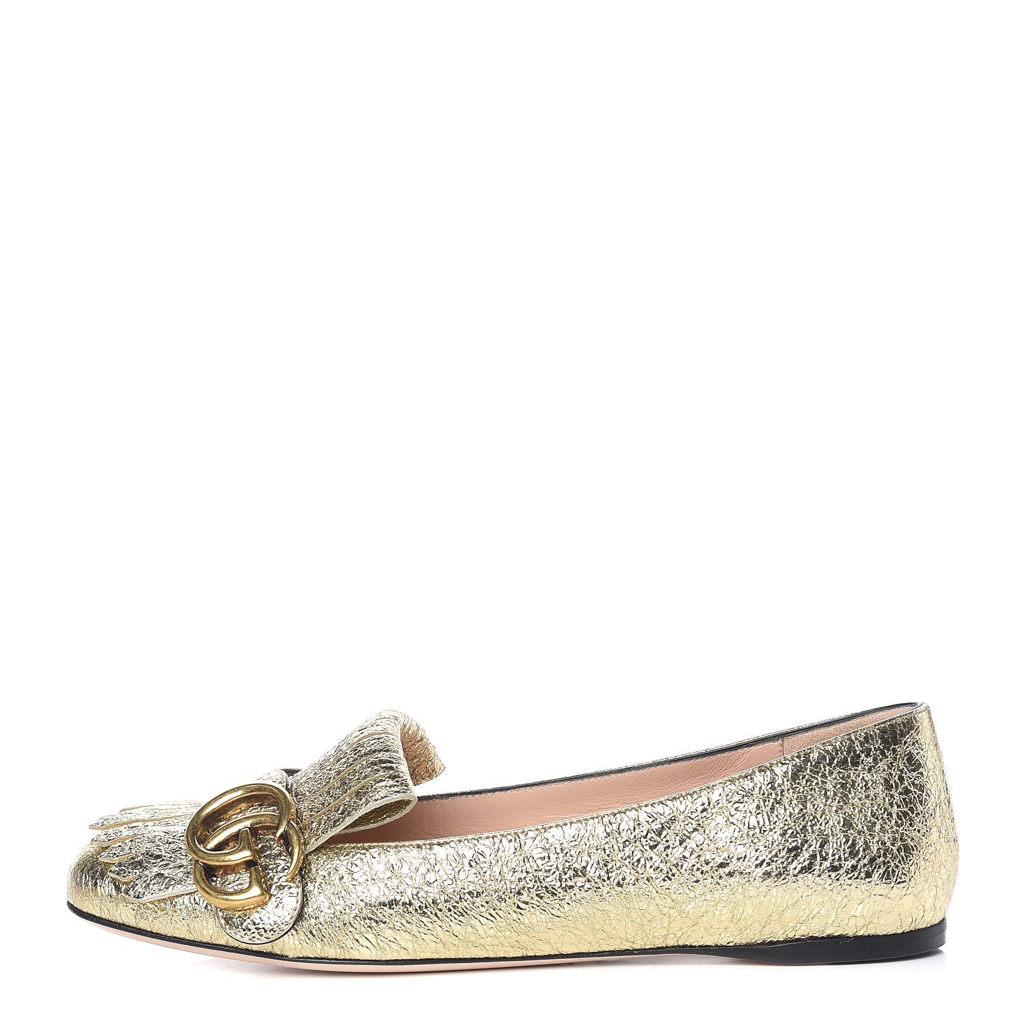 Gucci Galassia GG Marmont Fringe Flats 36 Platino 1 of 8