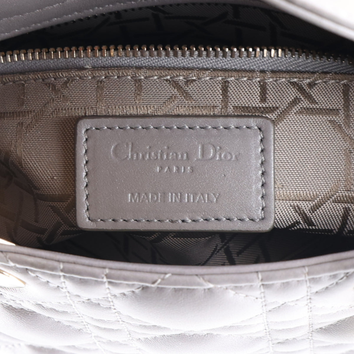 Lambskin Cannage Mini Lady Dior Grey
