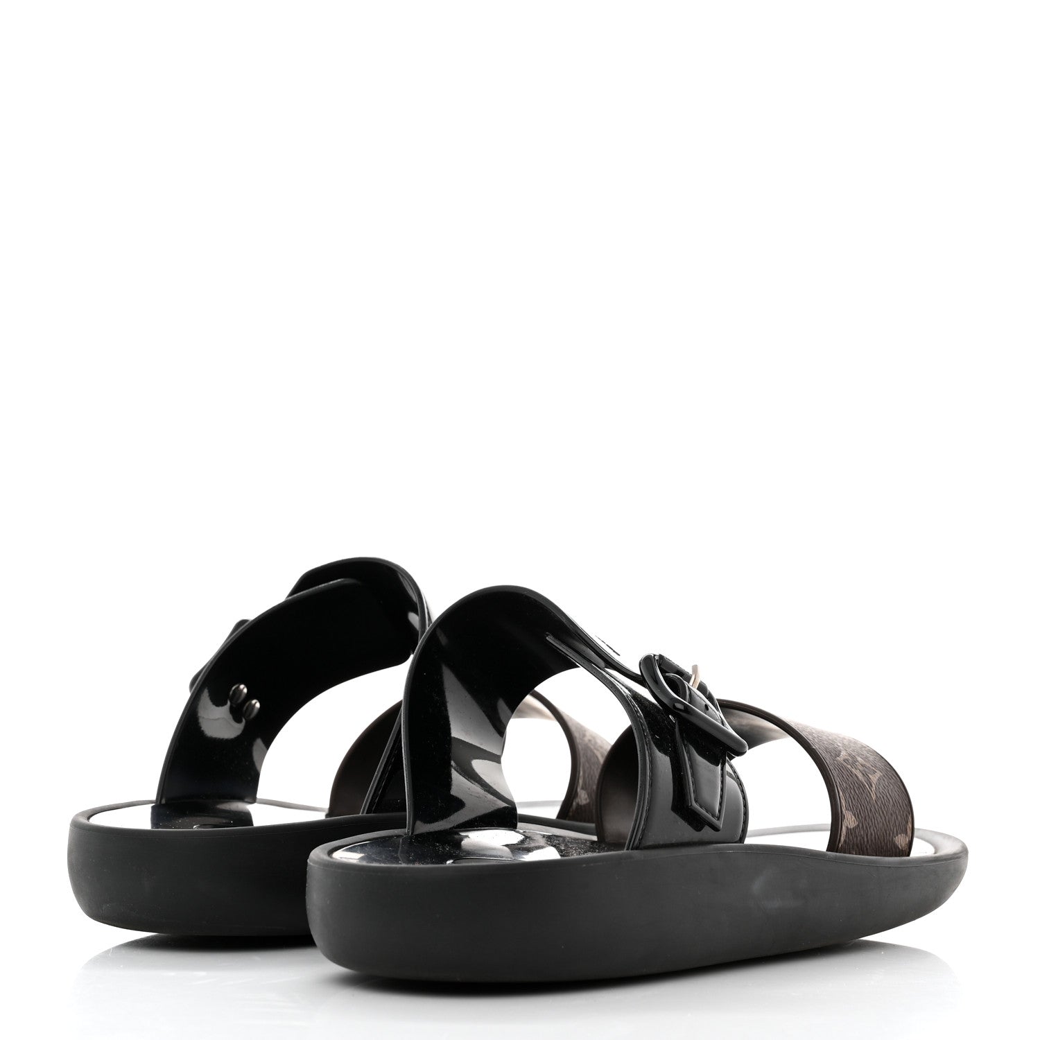 Louis Vuitton Monogram Sunbath Flat Mule Sandals 39 Black 4 of 8