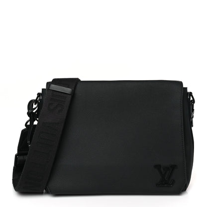 Louis Vuitton Calfskin Aerogram Messenger Black 1 of 9