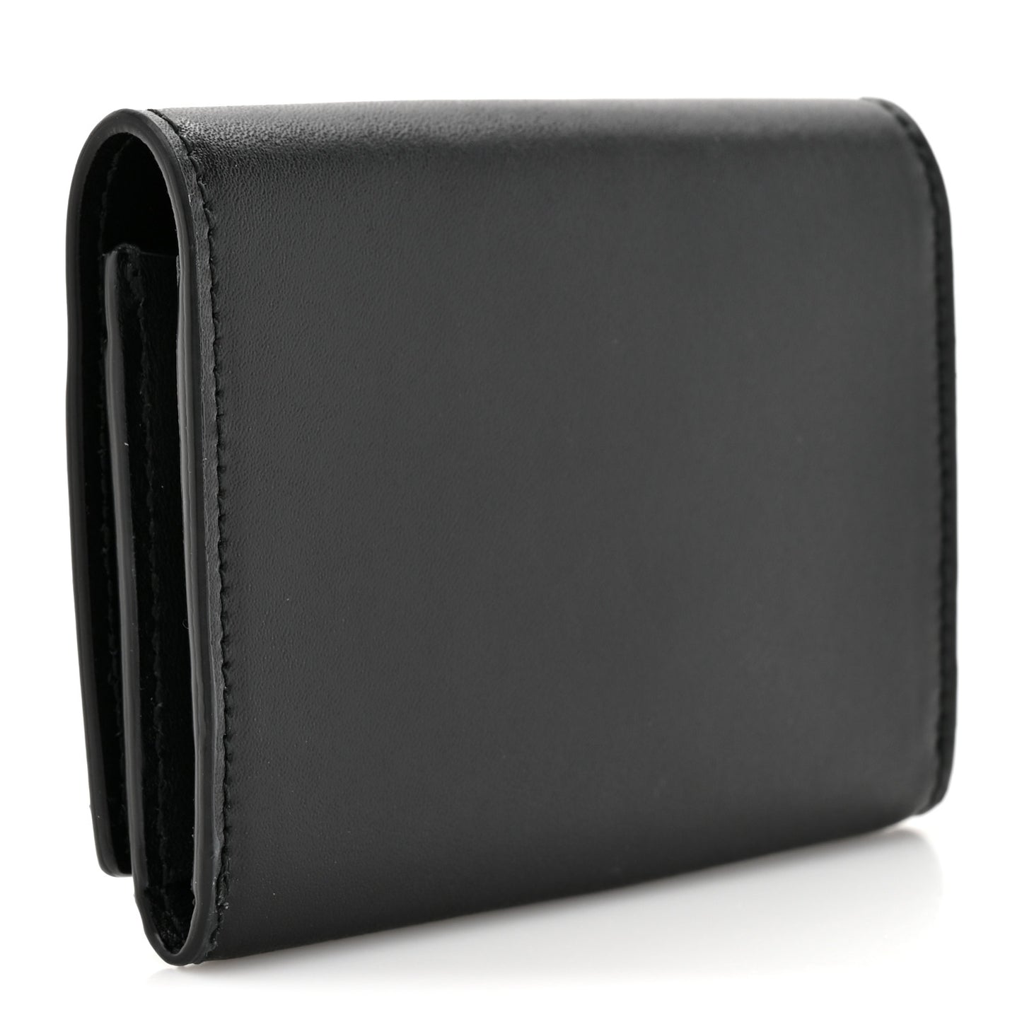 Vitello Liberty Studded Fold Over Card Holder Black