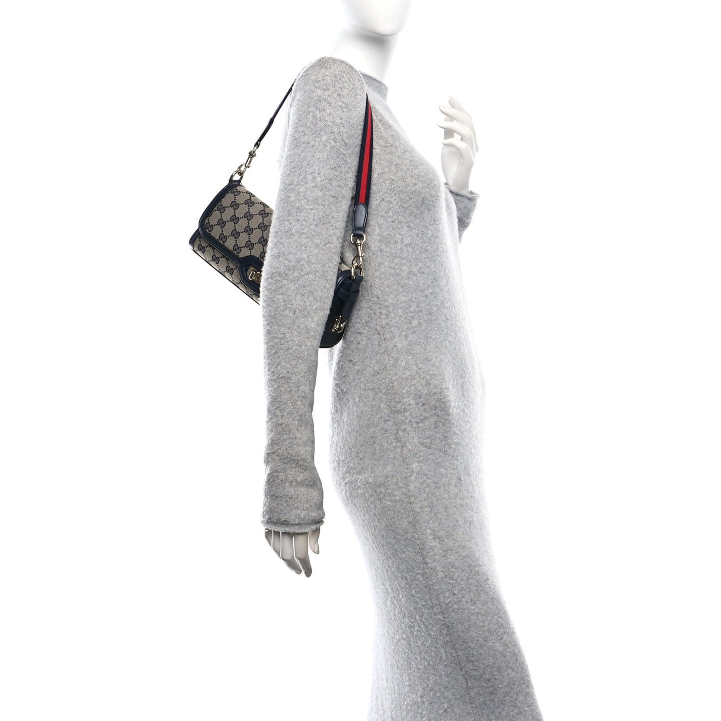 GG Monogram Small Luce Shoulder Bag Beige Blue