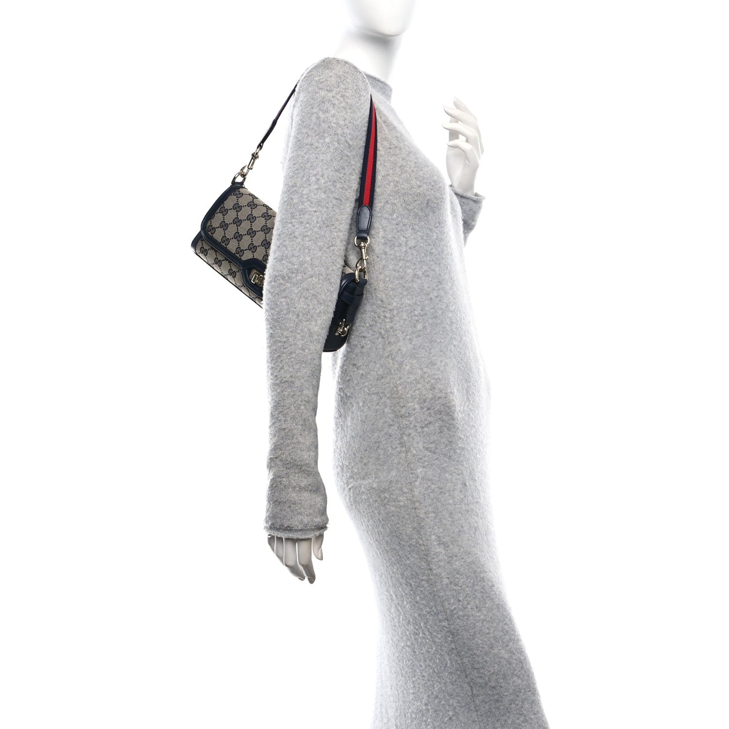 Gucci GG Monogram Small Luce Shoulder Bag Beige Blue 2 of 10