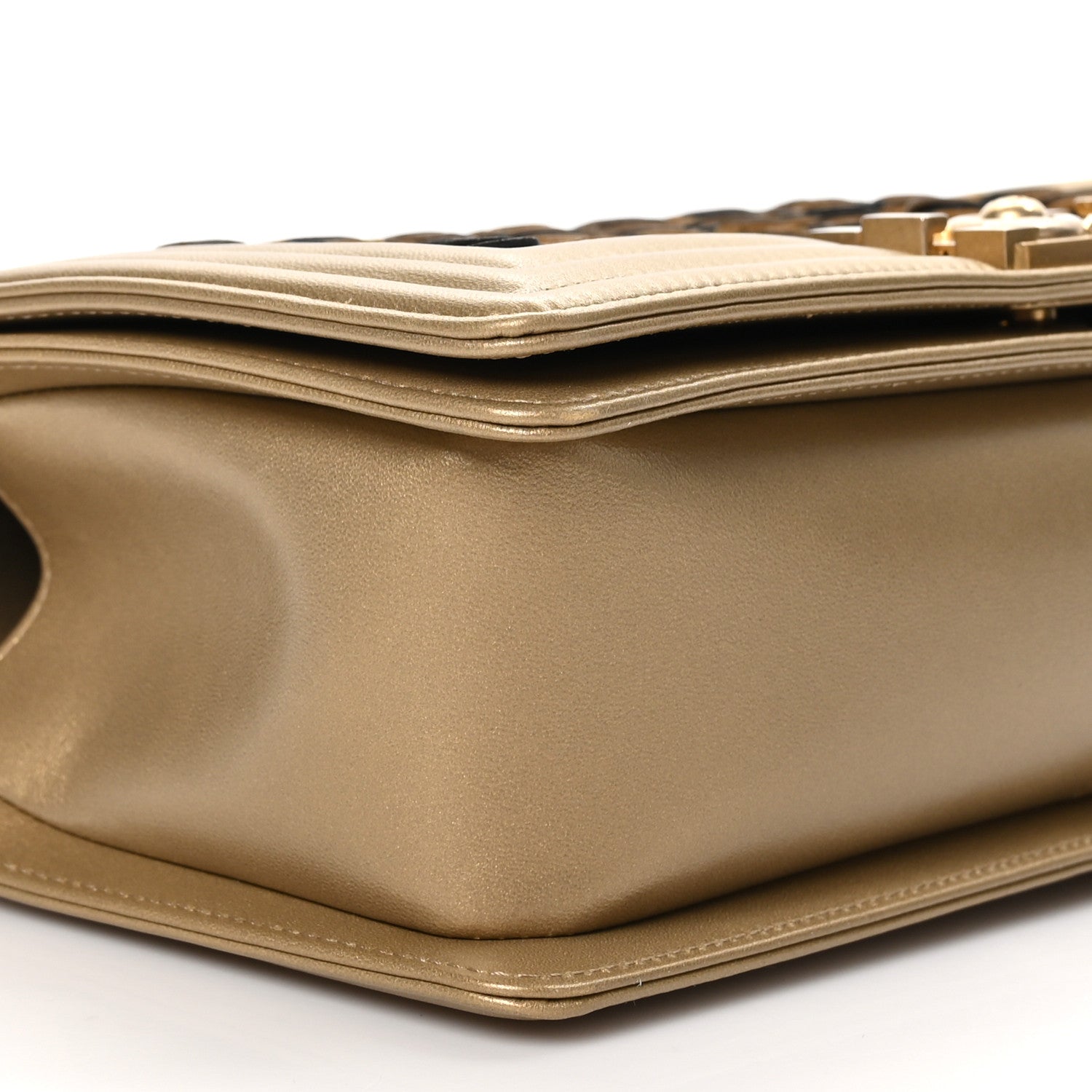 Chanel Metallic Lambskin Medium Scaled Boy Flap Gold 9 of 11
