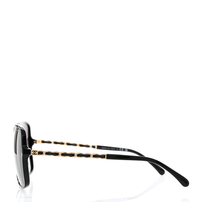 Chanel Acetate Lambskin Chain Square Sunglasses 5210-Q-A Black 3 of 8