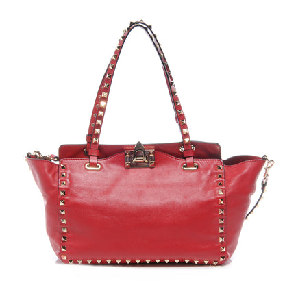 Valentino Garavani Vitello Small Rockstud Tote Rosso Valentino 1 of 8