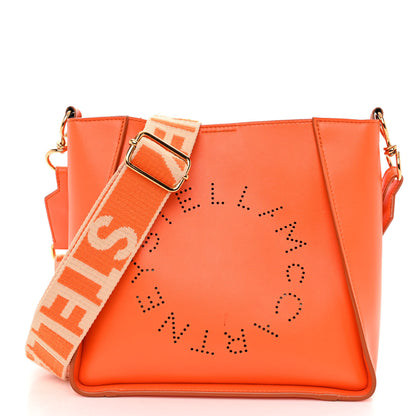 Stella McCartney Eco Alter Nappa Perforated Logo Mini Crossbody Orange 1 of 10