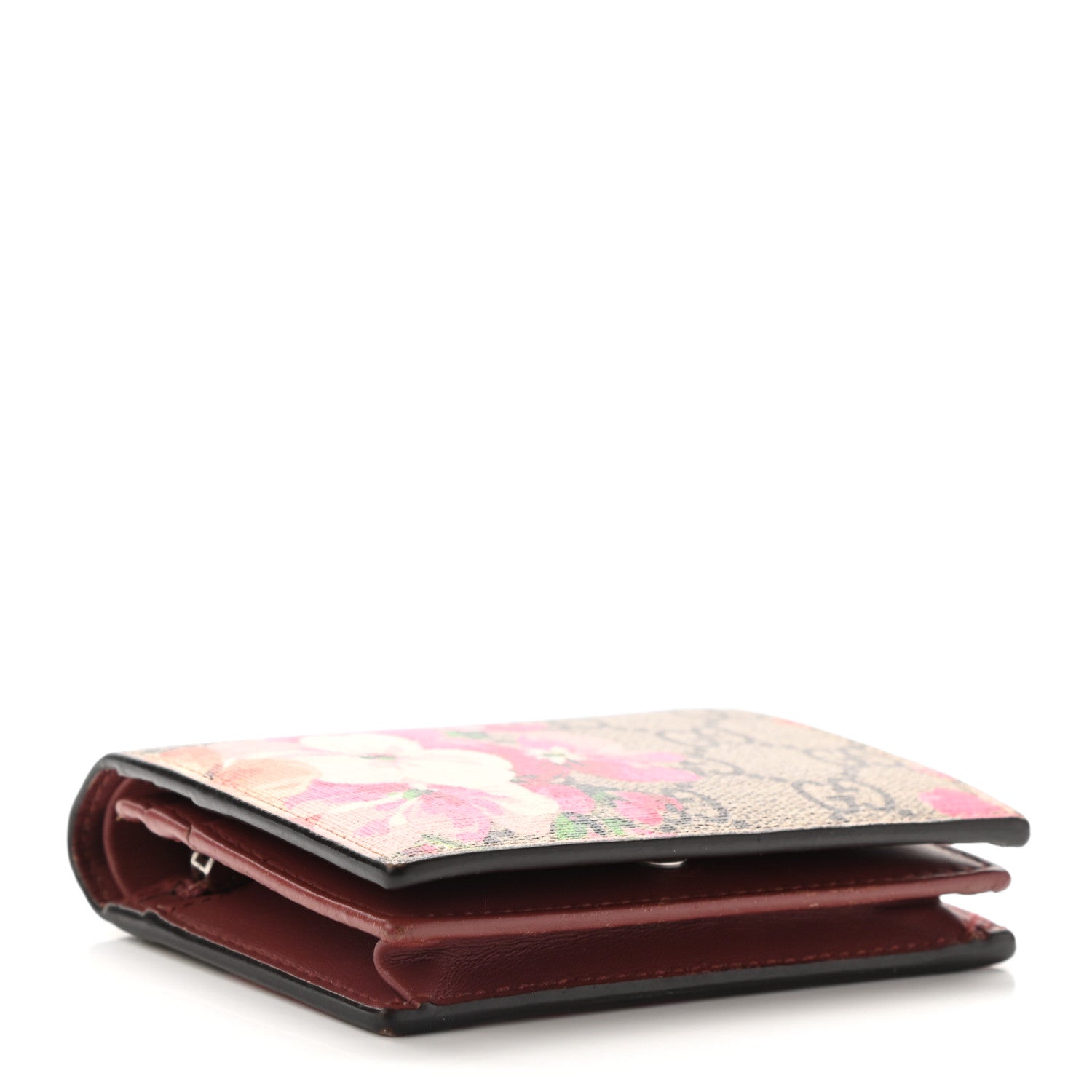 Gucci GG Supreme Monogram Blooms Card Case Wallet Beige Multicolor Dry Rose 4 of 18