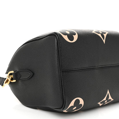 Louis Vuitton Empreinte Monogram Giant Speedy Bandouliere 25 Black Beige 8 of 10