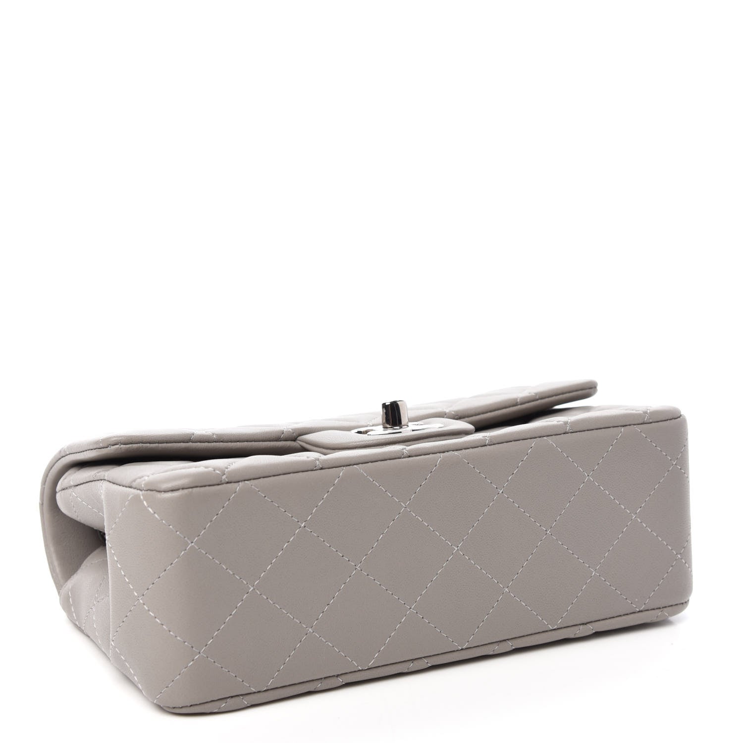 Chanel Lambskin Quilted Mini Rectangular Flap Grey 4 of 12