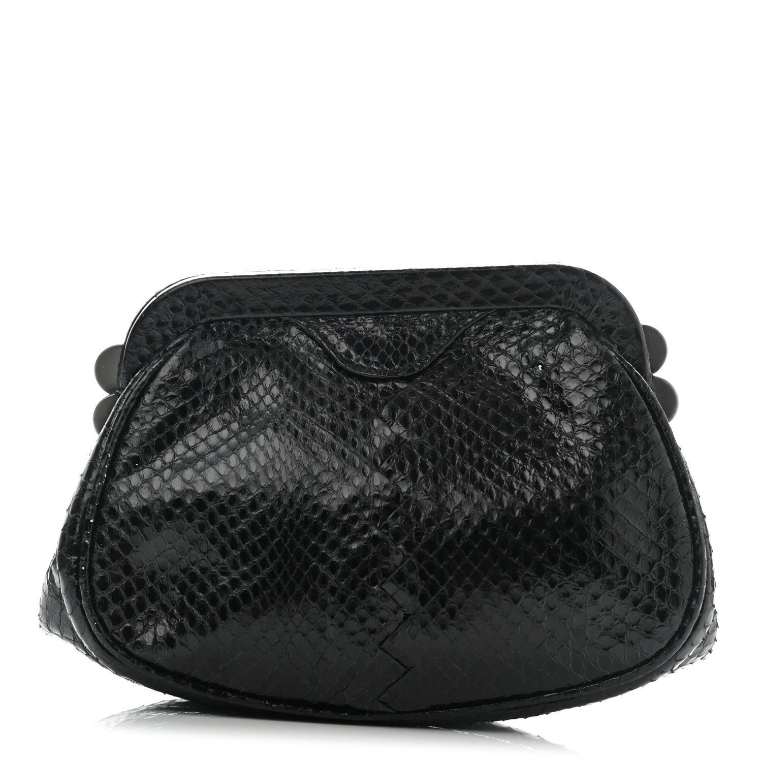 Bottega Veneta Snakeskin Clutch Black 1 of 11
