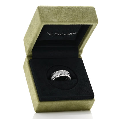 Van Cleef & Arpels 18K White Gold Diamond Perlee 3-Row Ring 53 6.5 5 of 5