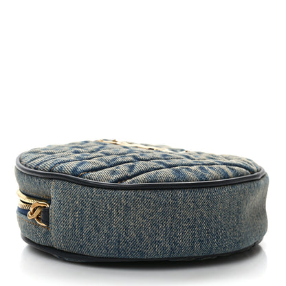Saint Laurent Denim Quilted Monogram Round Crossbody Bag Rodeo Blue 4 of 8