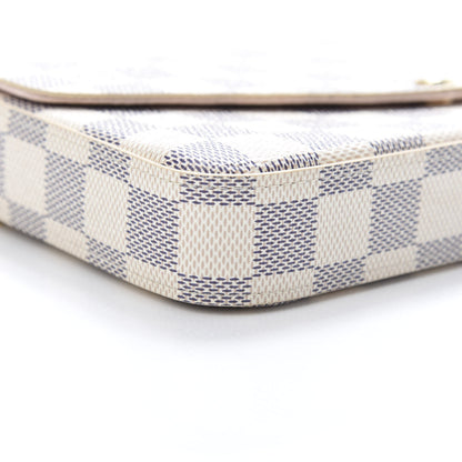 Louis Vuitton Damier Azur Pochette Felicie Chain Wallet Rose Ballerine 12 of 14