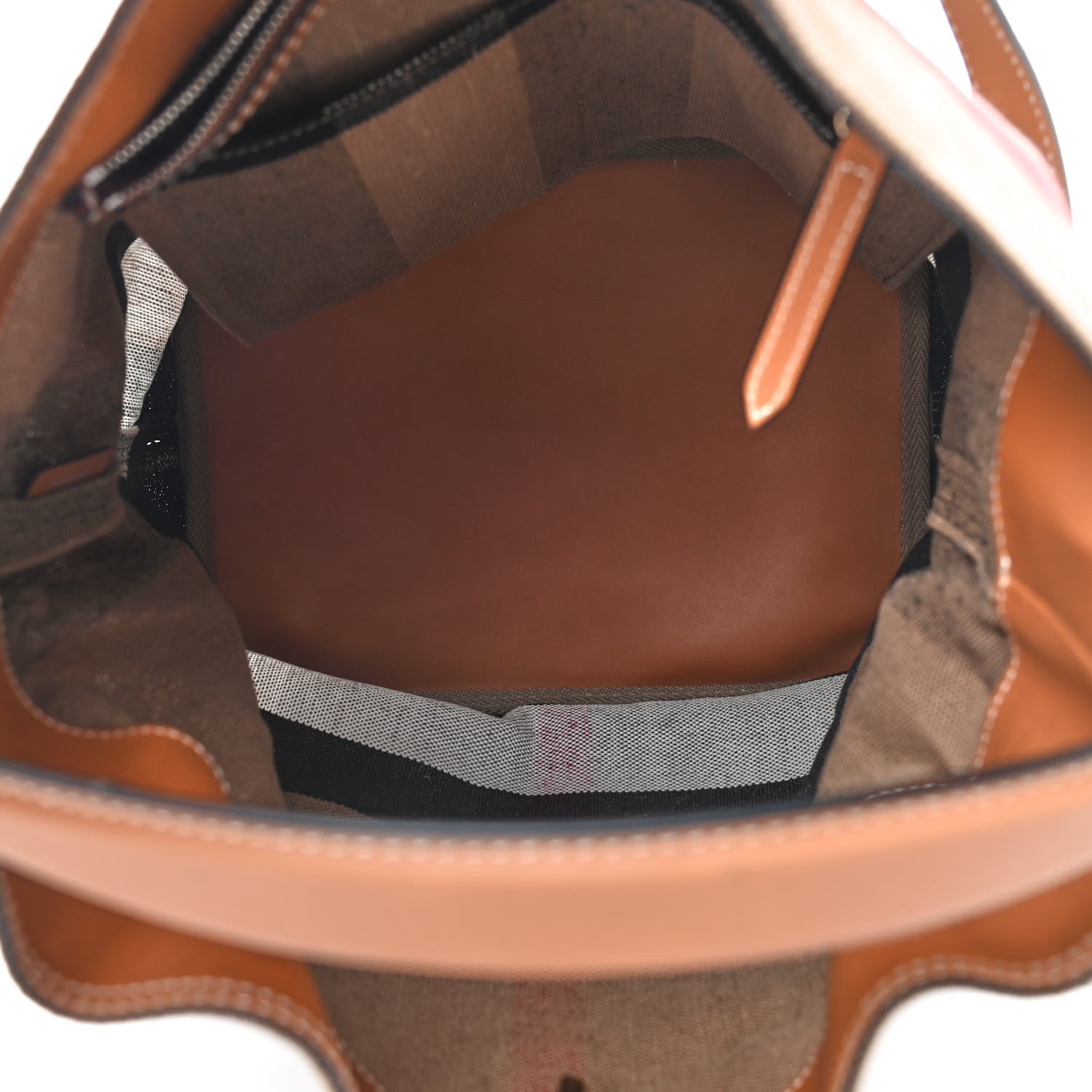 Burberry Canvas Mega Check Medium Ashby Hobo Saddle Brown 5 of 11