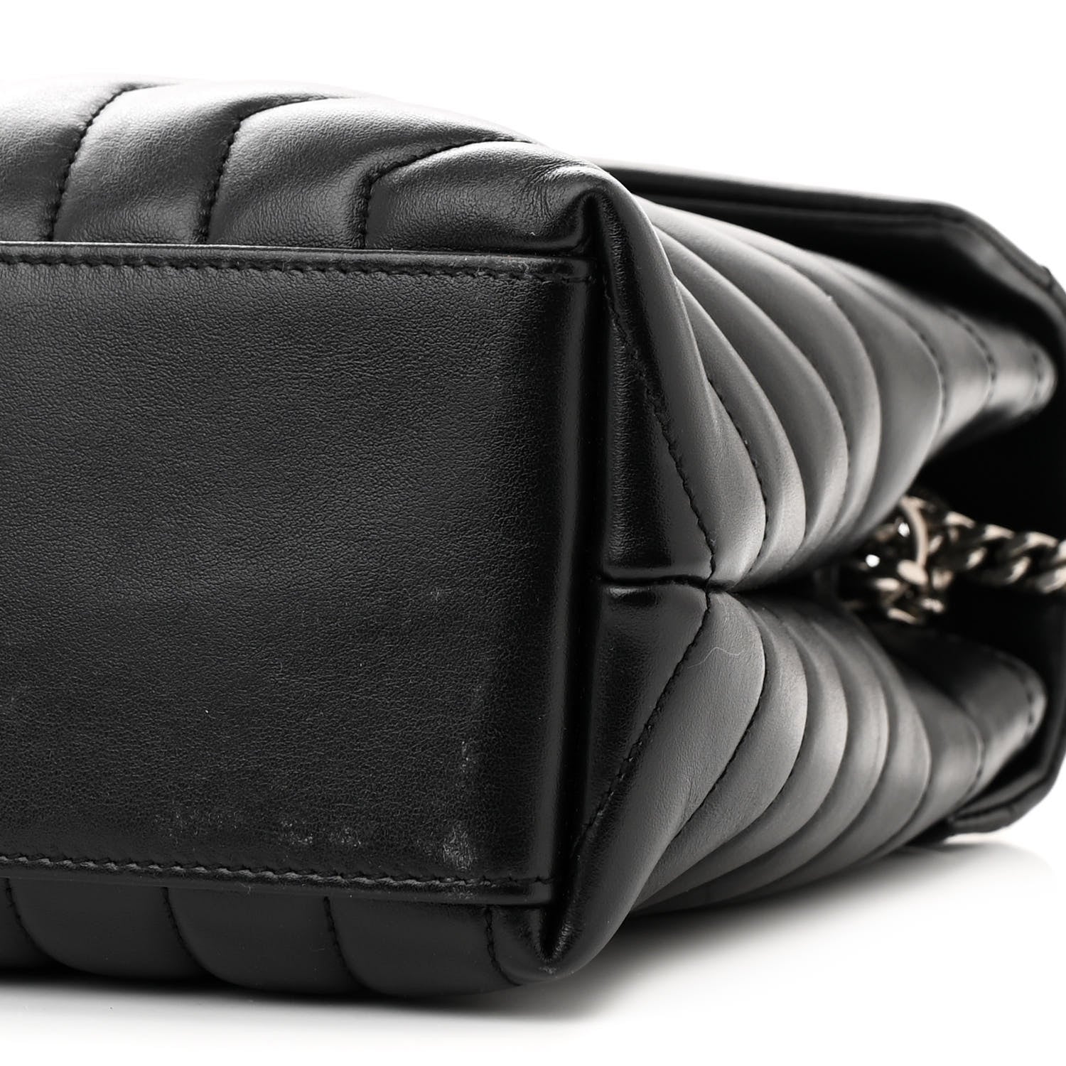 Saint Laurent Calfskin Y Quilted Monogram Medium Loulou Chain Satchel Black 11 of 17