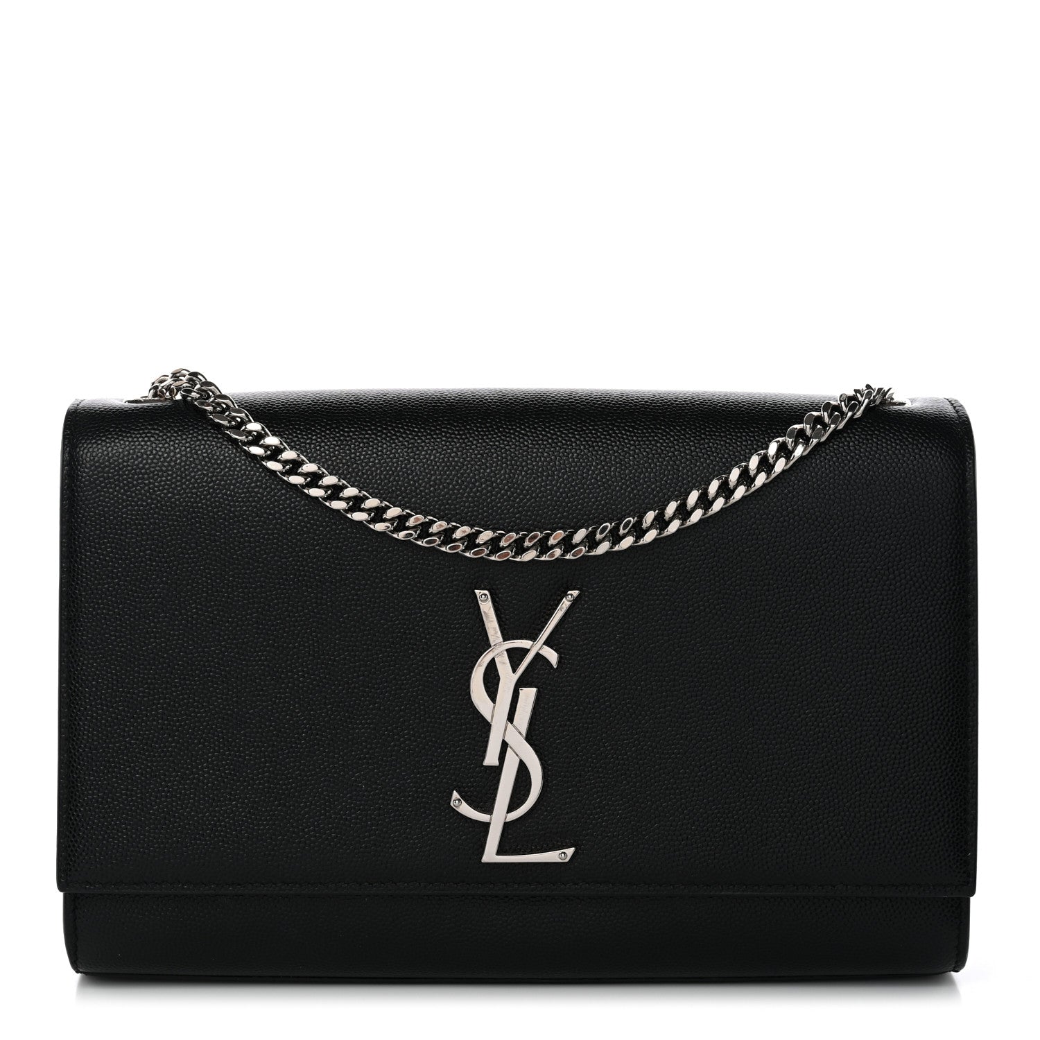 Saint Laurent Grain De Poudre Medium Classic Monogram Kate Satchel Black 1 of 15