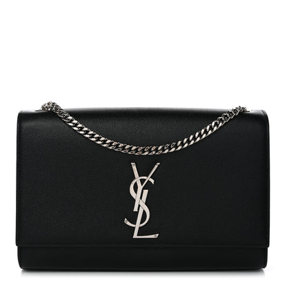 Saint Laurent Grain De Poudre Medium Classic Monogram Kate Satchel Black 1 of 15