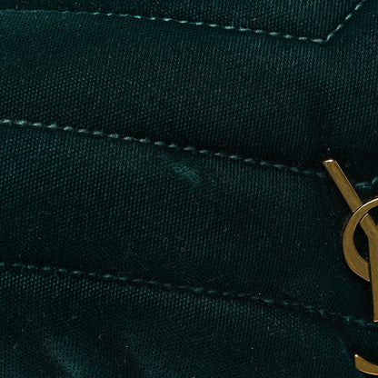 Saint Laurent Velvet Y Quilted Monogram Toy Loulou Crossbody Bag Dark Ottanio 11 of 12