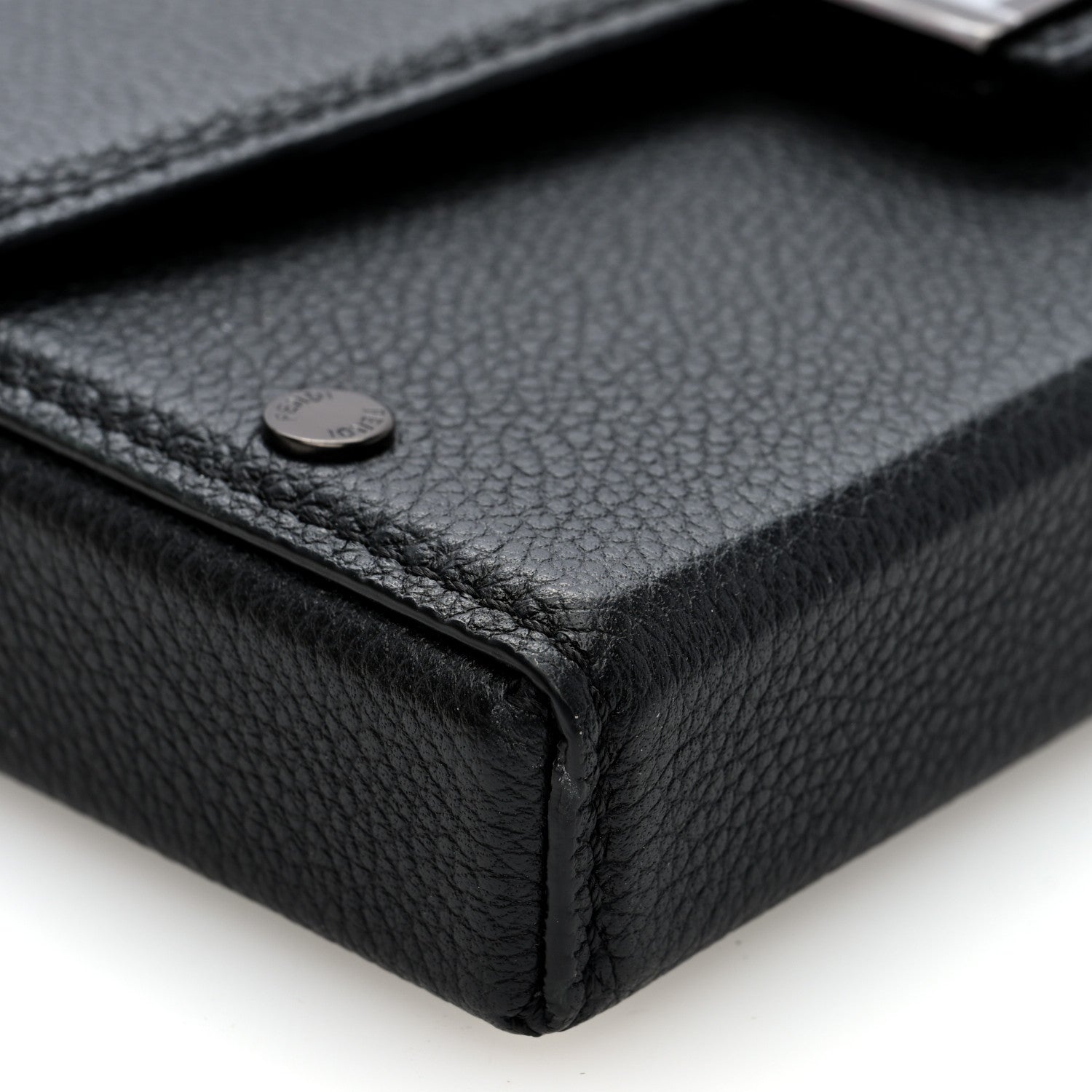 Fendi Vitello Cher Baguette Soft Trunk Phone Pouch Black 9 of 10