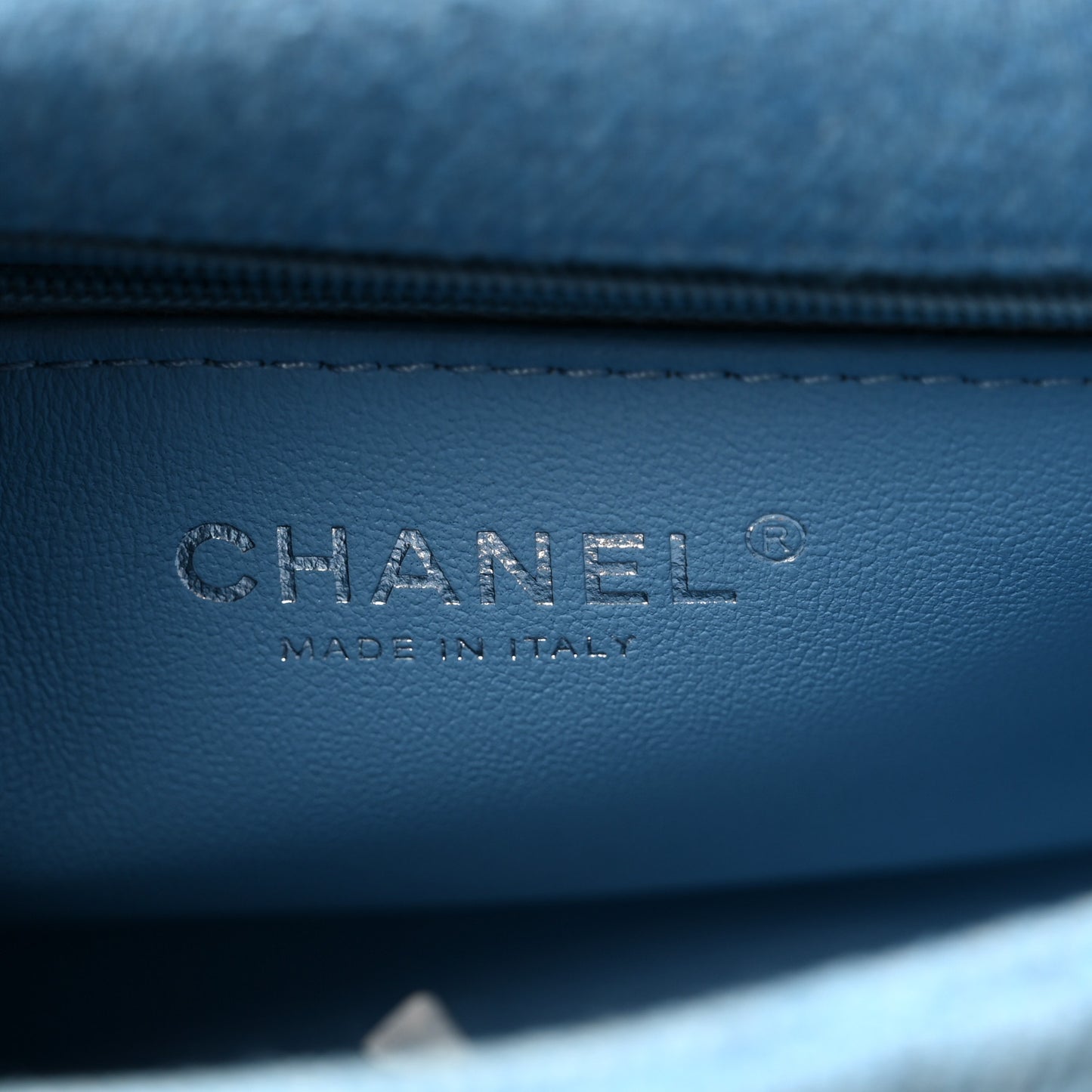 Denim Quilted Sweetheart Mini Flap Blue
