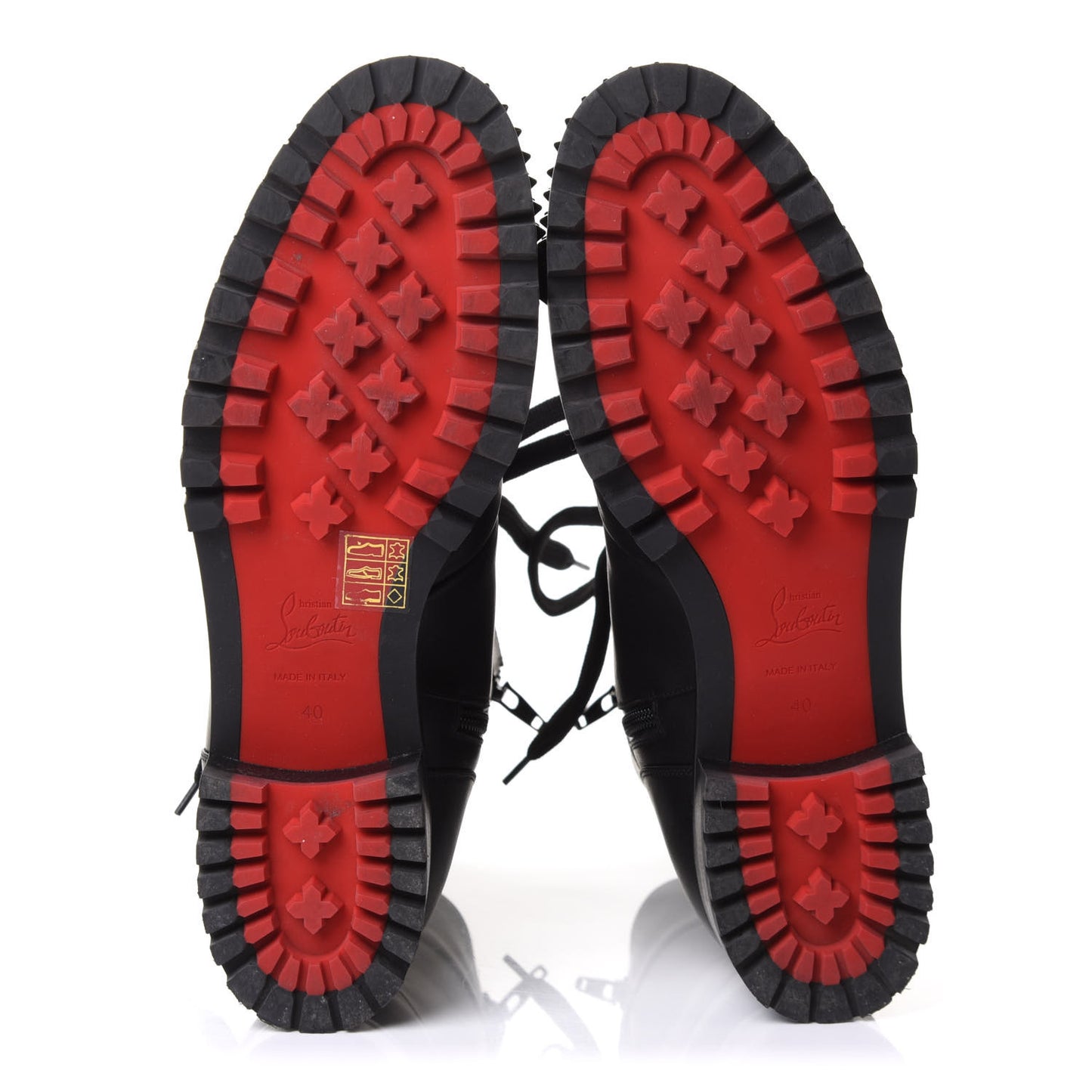 Calfskin Spikes TS Croc Flat Boots 40 Black