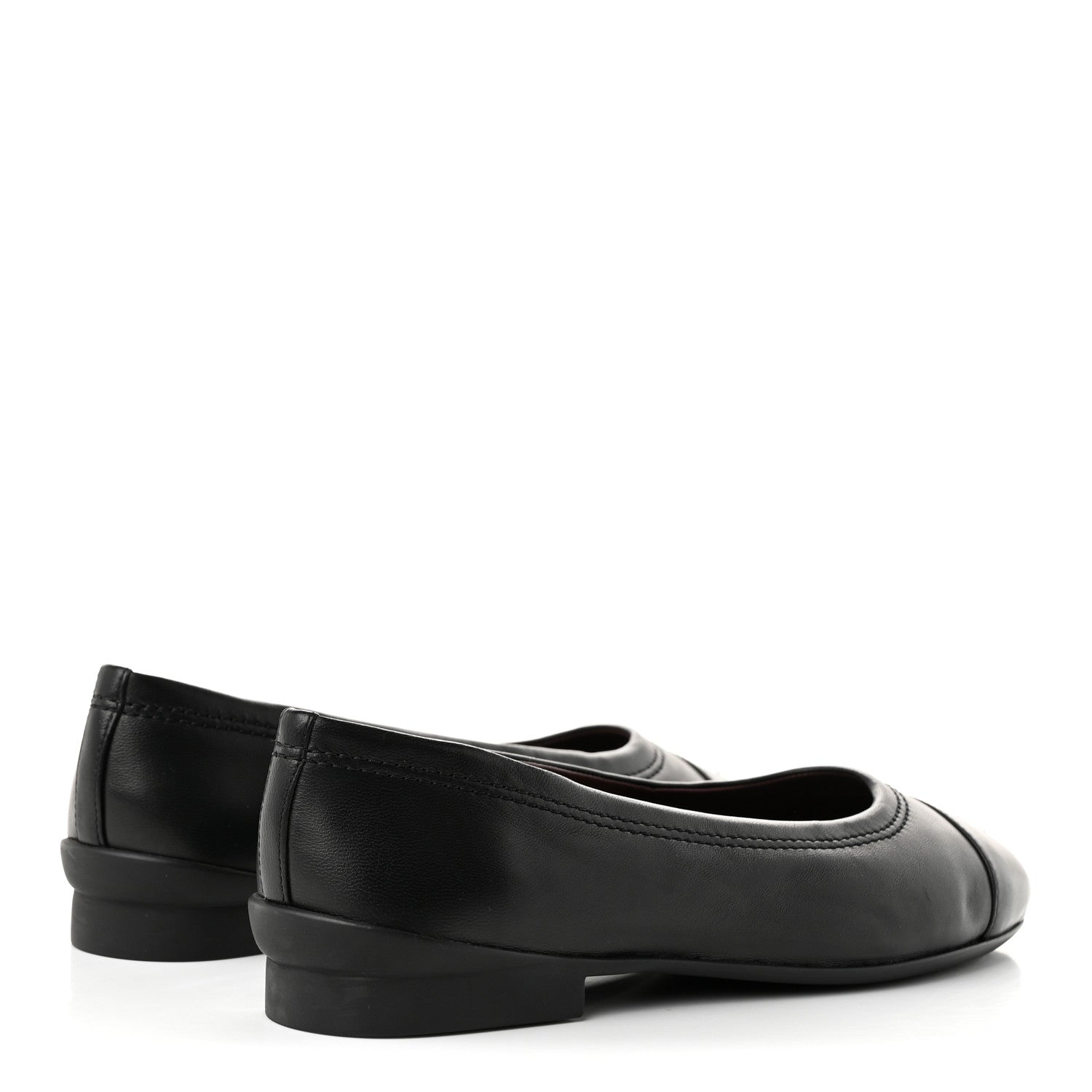 Chanel Lambskin Cap Toe CC Uniform Ballerina Flats 38.5 Black 5 of 9