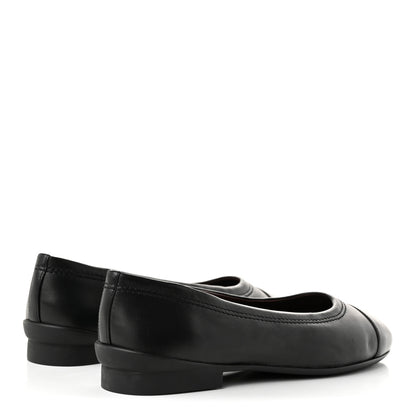 Chanel Lambskin Cap Toe CC Uniform Ballerina Flats 38.5 Black 5 of 9