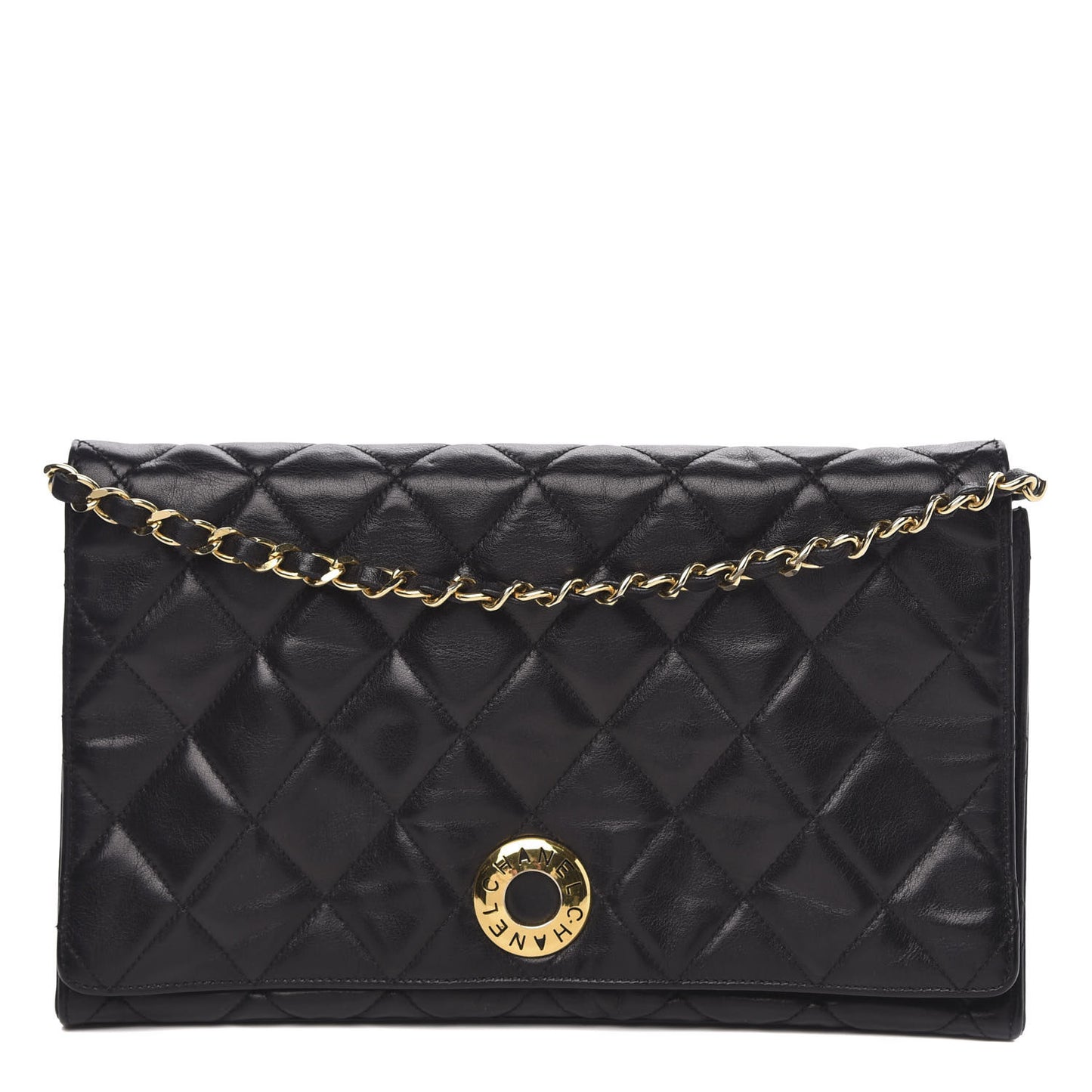 Lambskin Quilted Small Single Flap Black