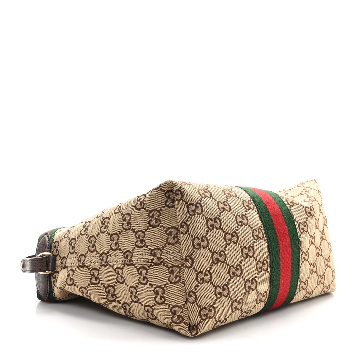 Gucci Monogram Web Small Giglio Tote Beige Dark Brown 5 of 10