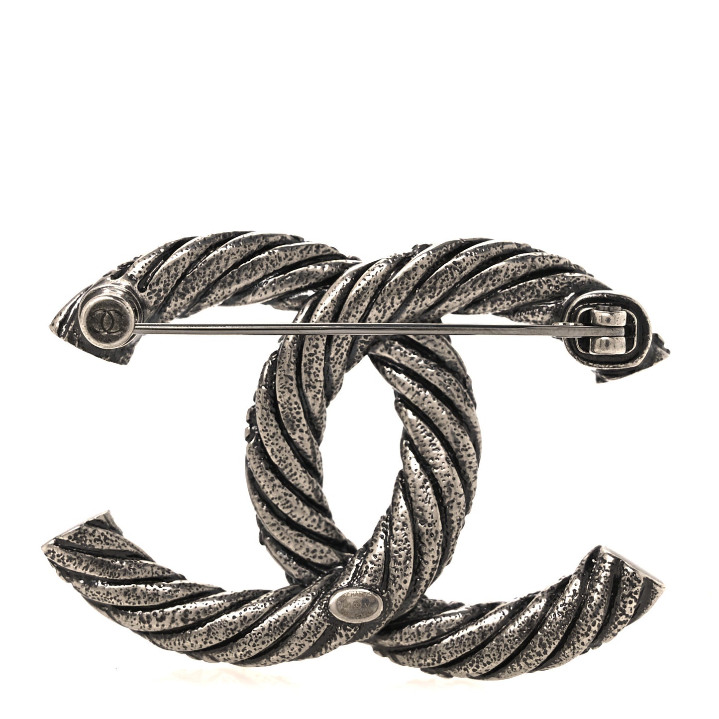 Ruthenium Twisted CC Brooch