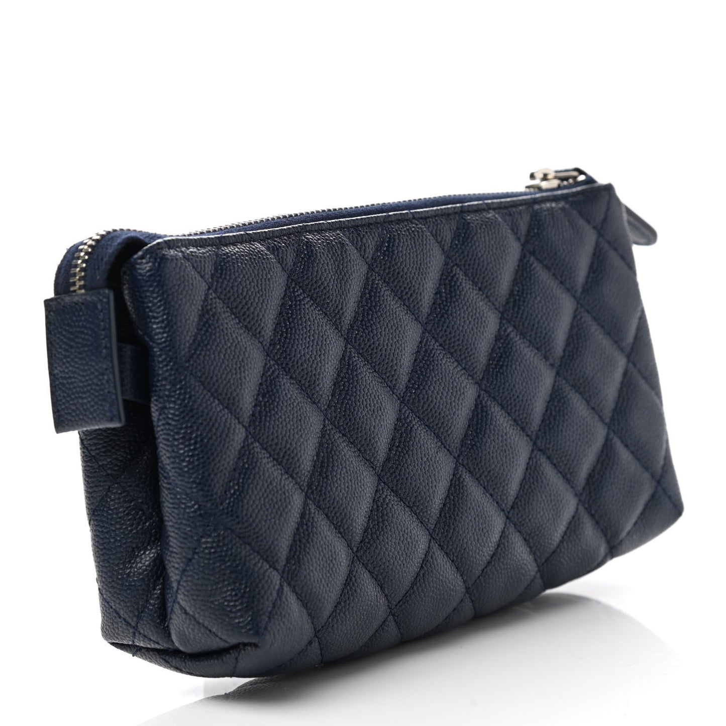 Caviar Quilted Small Pouch Navy