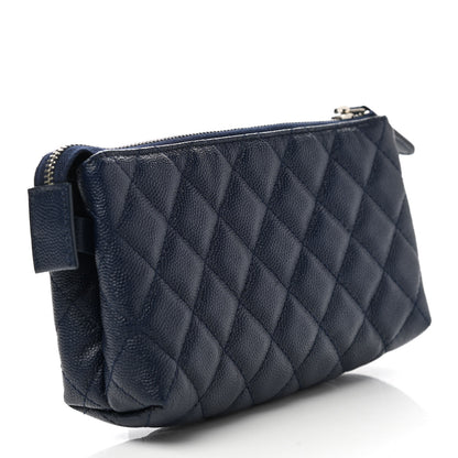 Chanel Caviar Quilted Small Pouch Navy 3 of 8