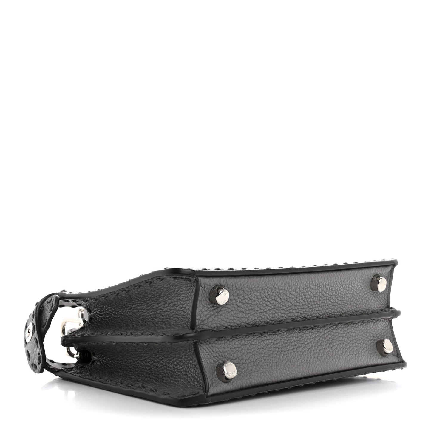 Cuoio Romano Selleria Macro Stitching Mini Peekaboo I SEE U Iconic Satchel Argento