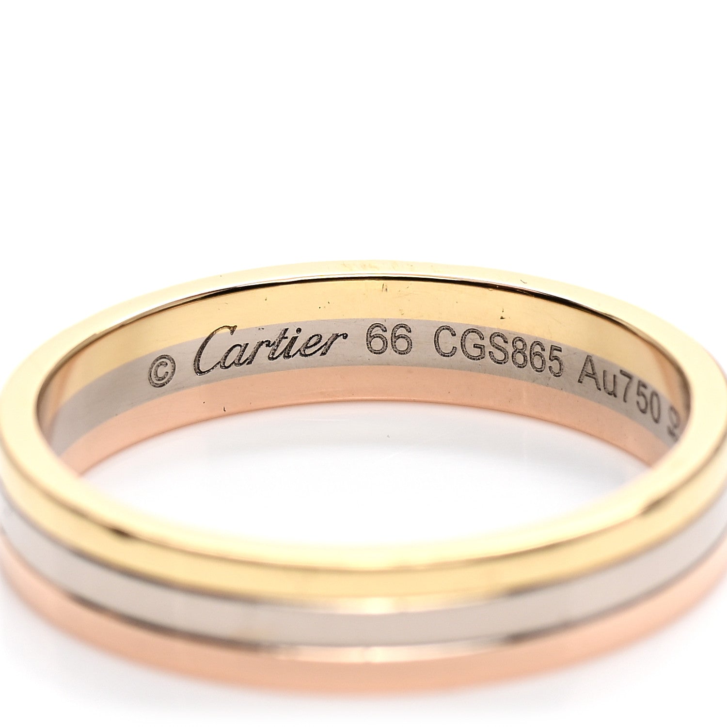Cartier 18K Pink White Yellow Gold 4.8mm Vendome Louis Cartier Wedding Band Ring 66 11.5 4 of 5