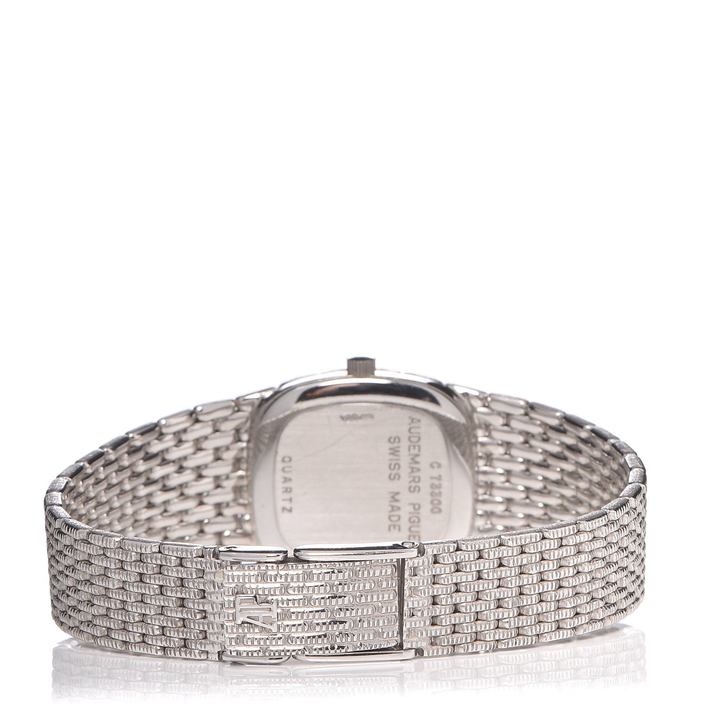 18K White Gold Diamond 22mm Cobra Quartz Watch Black