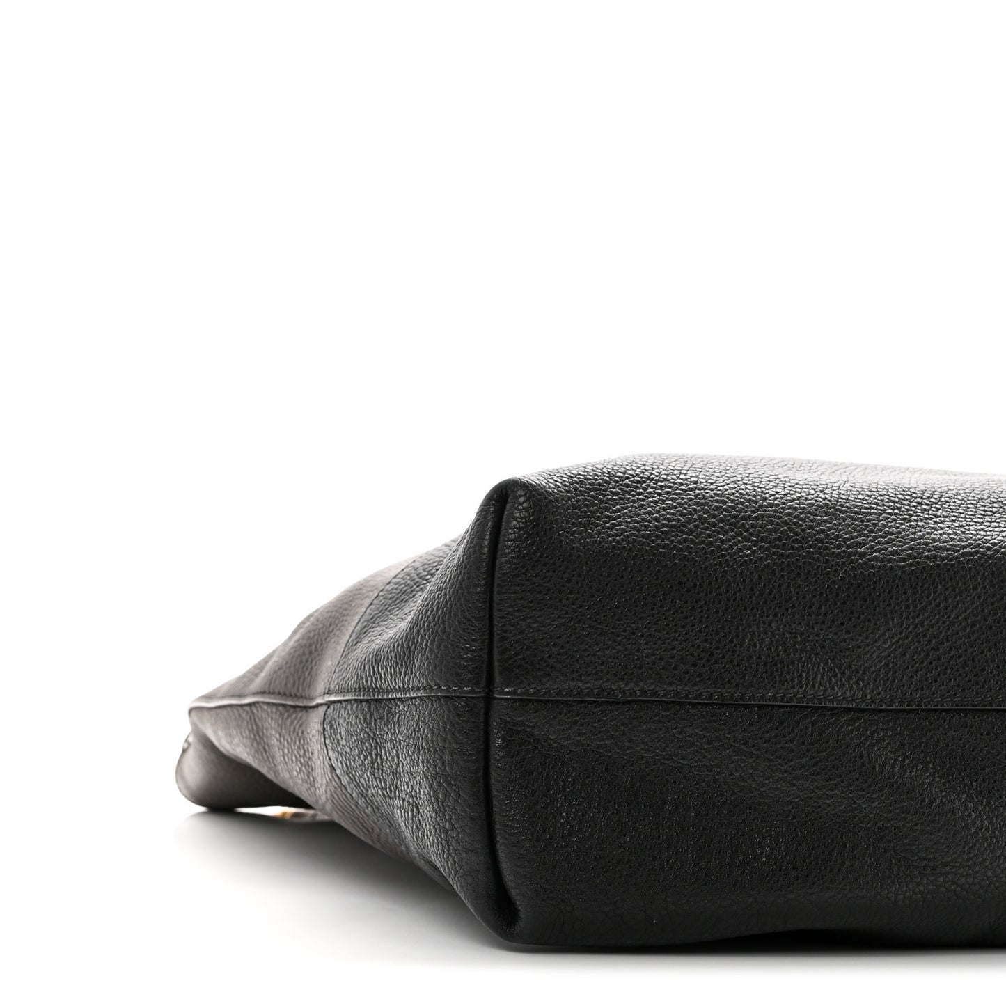 Vitello Daino Bi-Color Shopping Tote Marmo Black