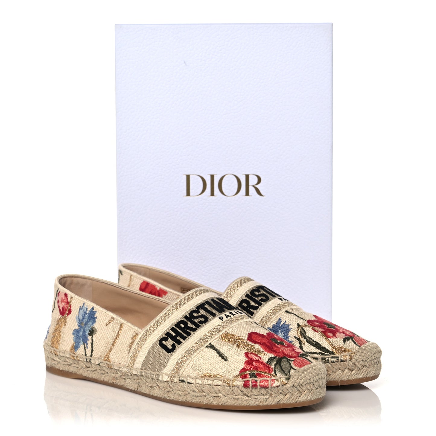 Canvas Embroidered Granville Espadrille 41 Multicolor
