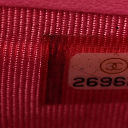 Chanel Caviar Quilted Card Holder Wallet Pink 7 of 12