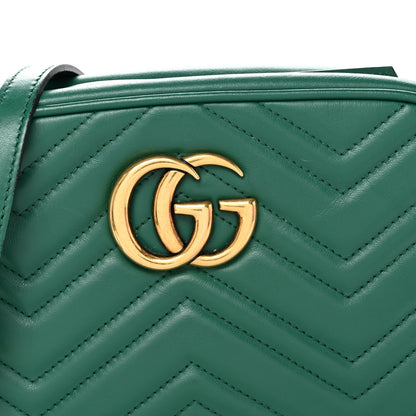 Gucci Calfskin Matelasse Small GG Marmont Chain Shoulder Bag Emerald Green 8 of 11