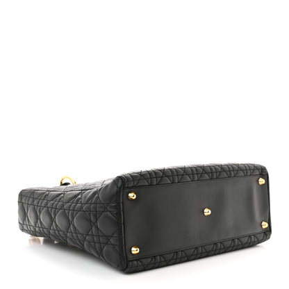 Christian Dior Lambskin Cannage Large Lady Dior Black 4 of 11