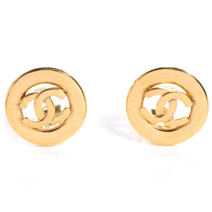 Chanel Round CC Clip On Earrings Gold 1 of 5