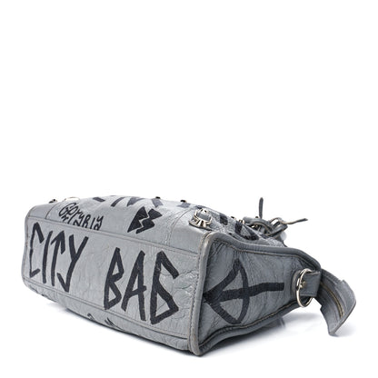 Balenciaga Agneau Arena Graffiti All Over Classic Silver Hardware S City Balenciaga Grey Black 10 of 12