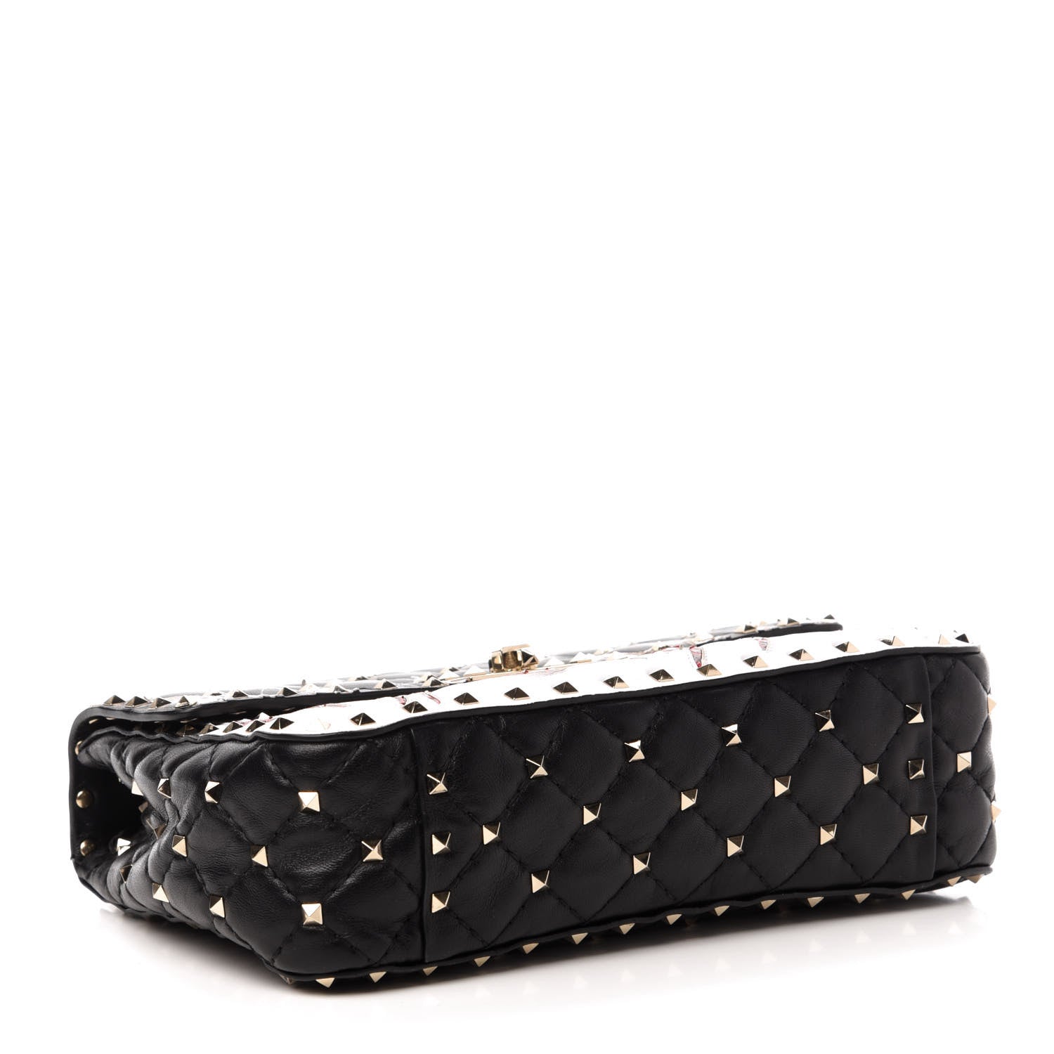 Valentino Garavani Lambskin Ayers Flames Medium Rockstud Spike Shoulder Bag Black 4 of 14
