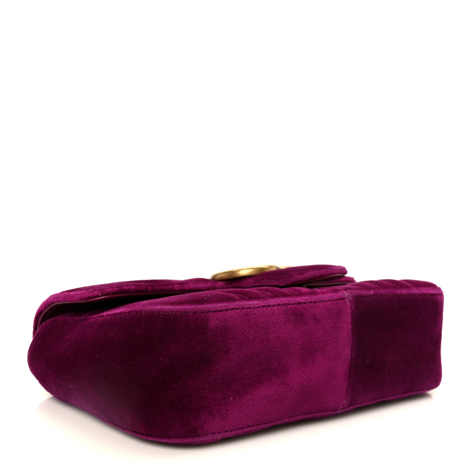 Gucci Velvet Matelasse Mini GG Marmont Shoulder Bag Fuchsia Violet Cyclamen 4 of 11
