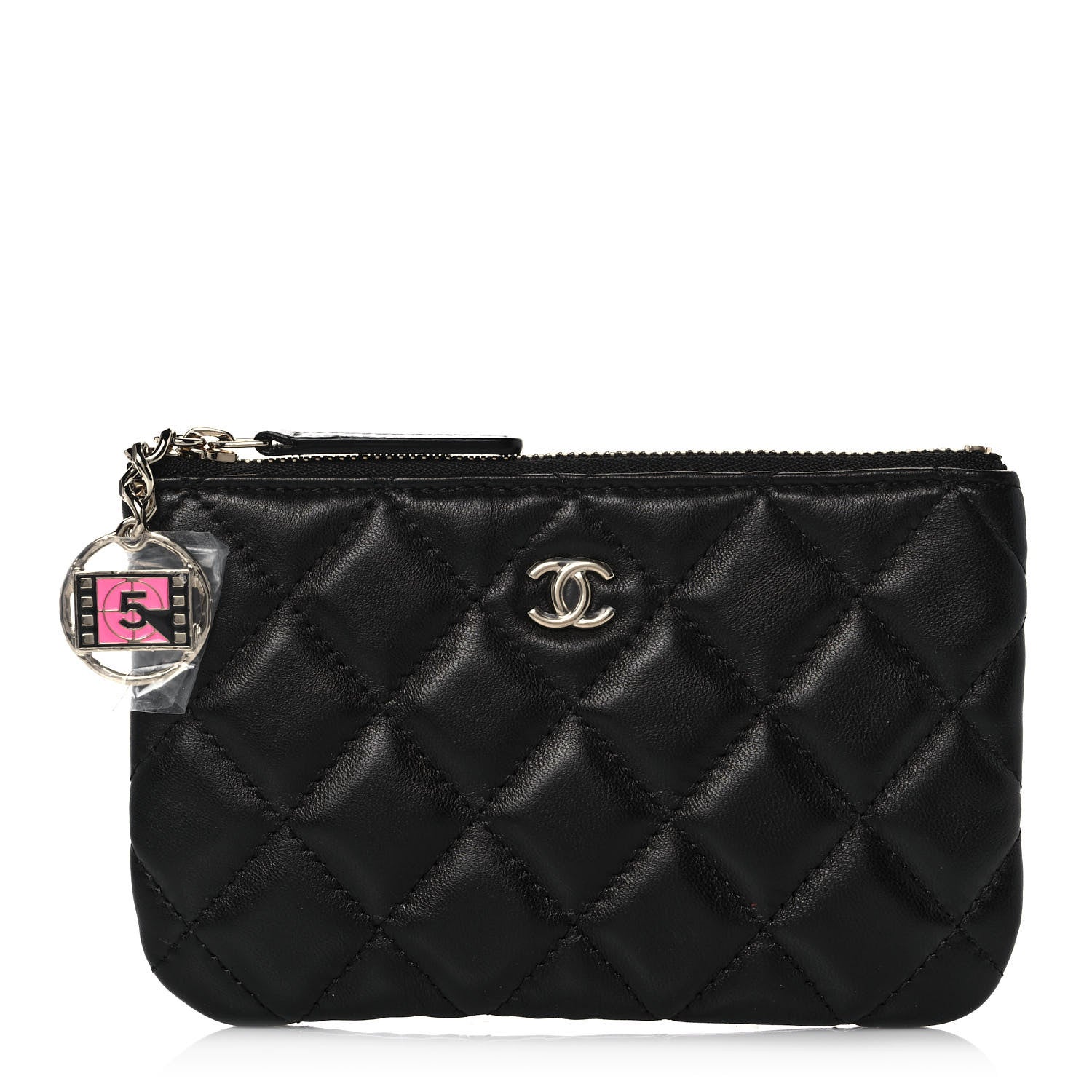 Chanel Lambskin Quilted Small No. 5 Cosmetic Case Black 1 of 11