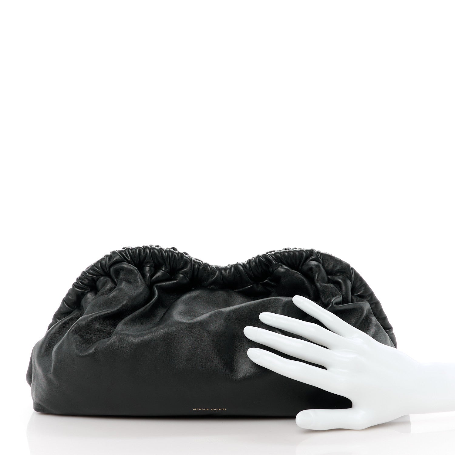 Mansur Gavriel Lambskin Cloud Clutch Black Flamma 2 of 10